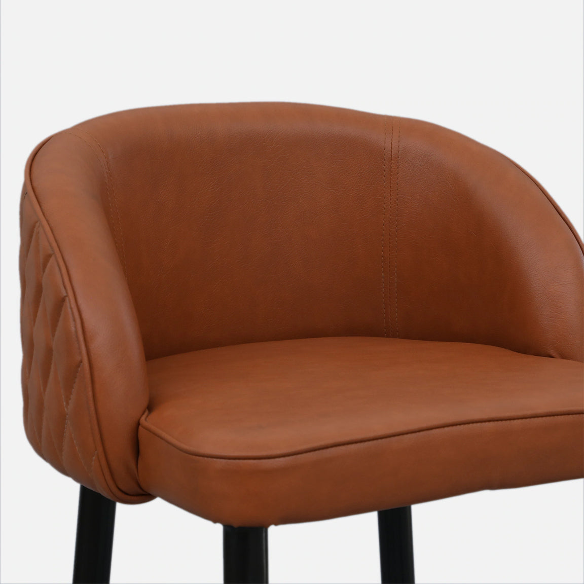 Buck Leatherette Bar Chair - Metal Bar Chair With Leatherette Seat And Black Legs C View