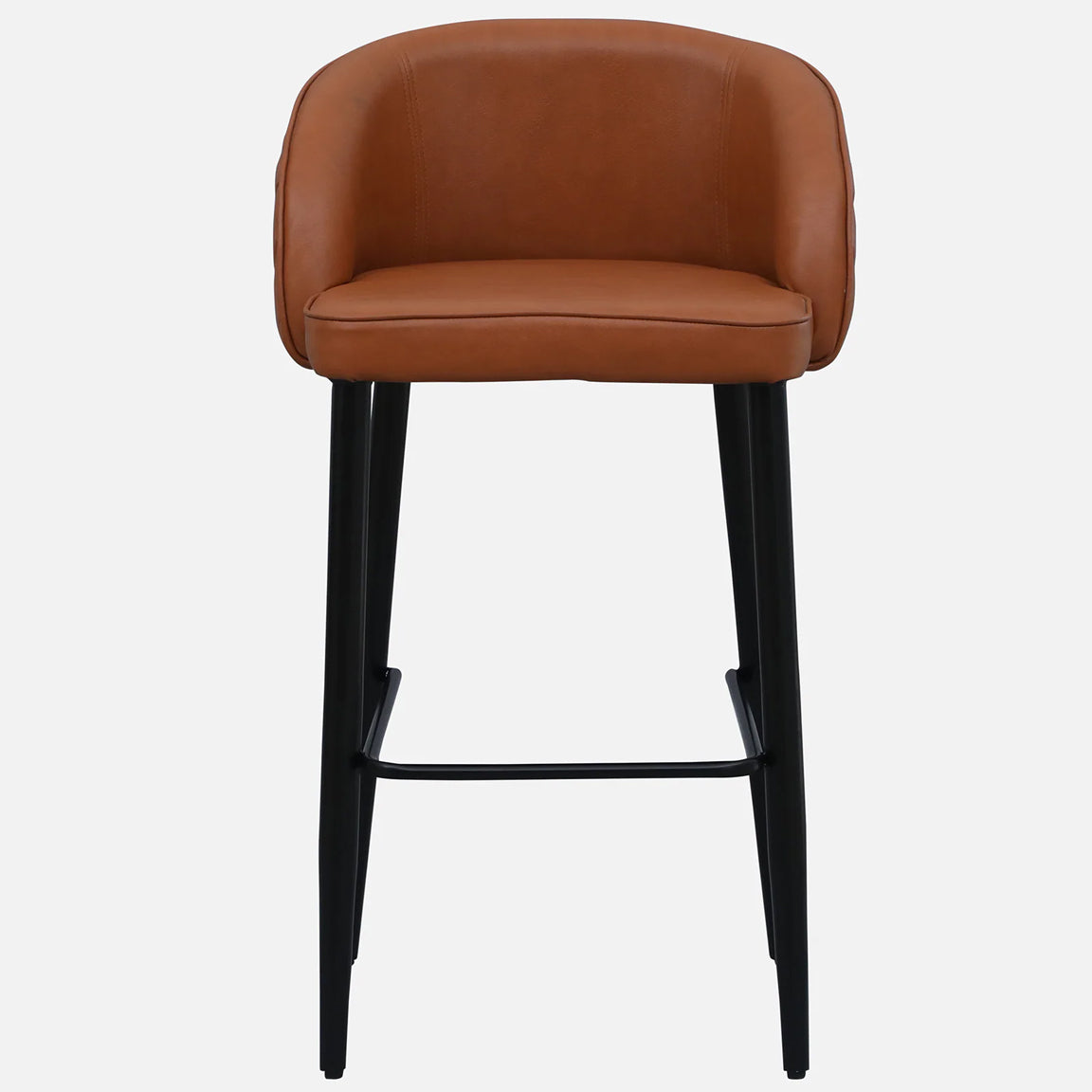 Buck Leatherette Bar Chair - Metal Bar Chair With Leatherette Seat And Black Legs F View