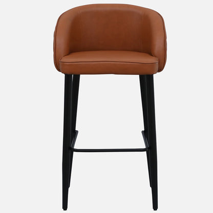 Buck Leatherette Bar Chair - Metal Bar Chair With Leatherette Seat And Black Legs F View