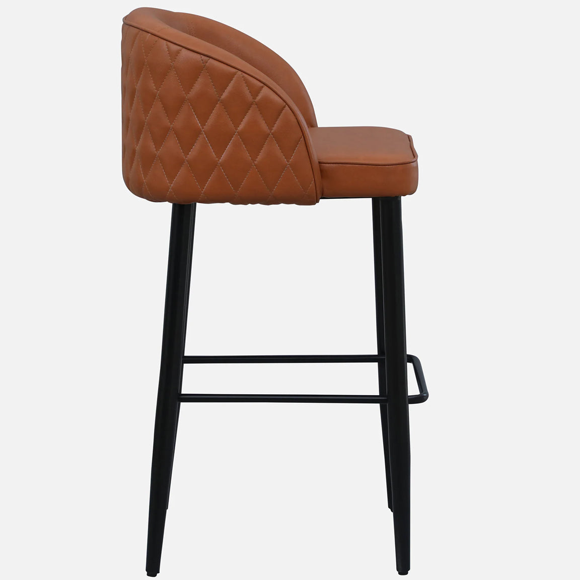 Buck Leatherette Bar Chair - Metal Bar Chair With Leatherette Seat And Black Legs S View