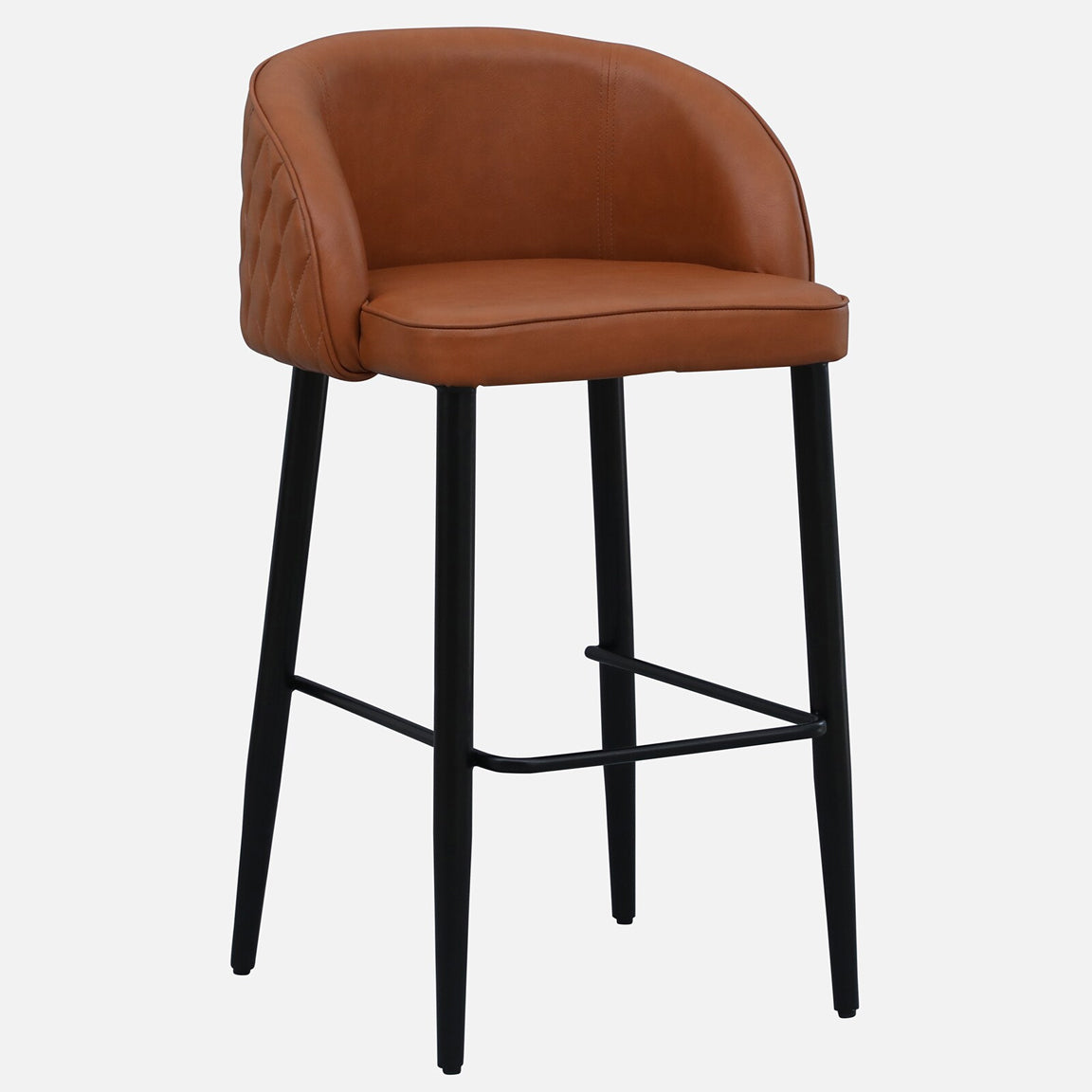 Buck Leatherette Bar Chair - Metal Bar Chair With Leatherette Seat And Black Legs