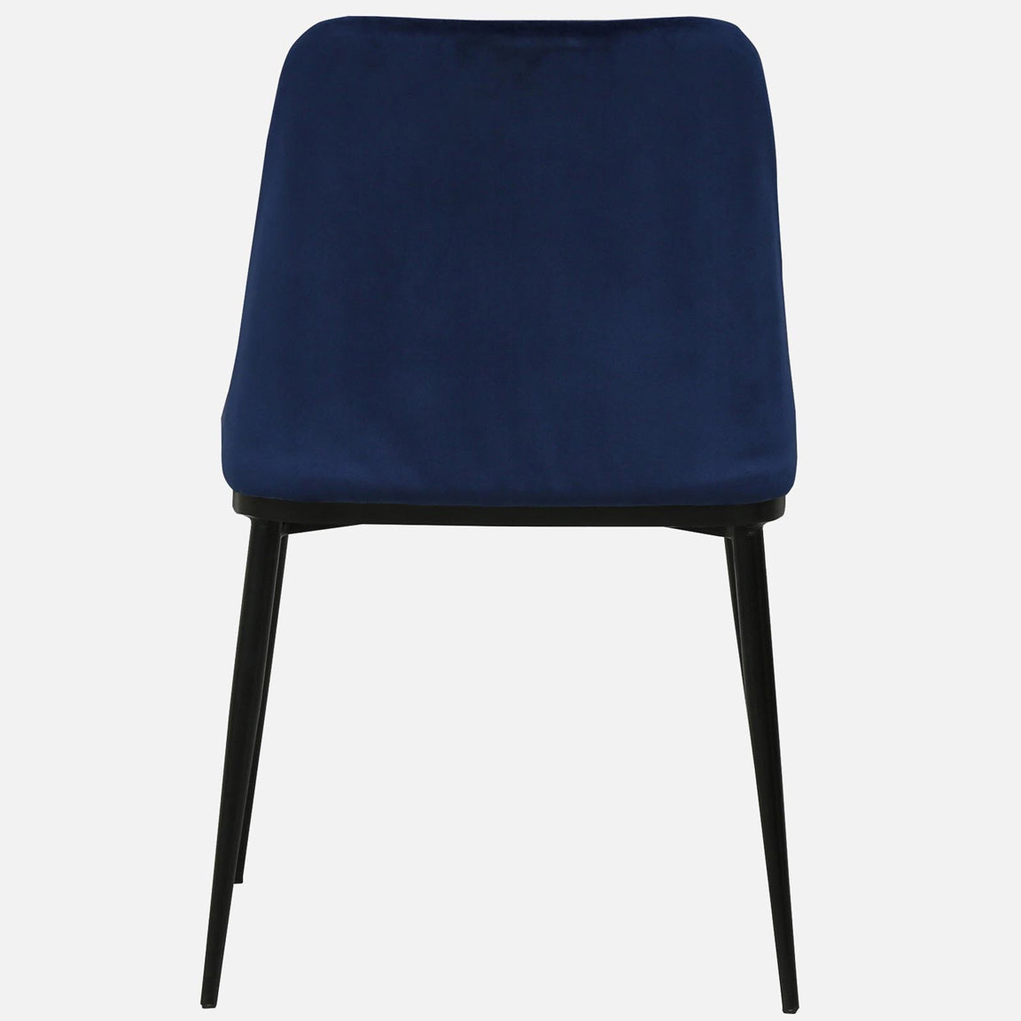 Avila Metal Dining Chair with Black legs (Set of 2) - Metal Dining Chair In Black Powder Coat Legs And Blue Fabric Seat Bk View