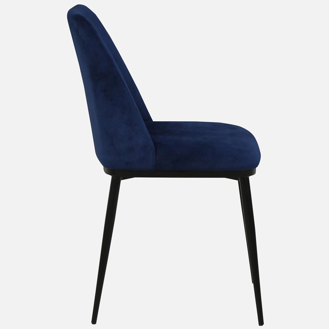 Avila Metal Dining Chair with Black legs (Set of 2) - Metal Dining Chair In Black Powder Coat Legs And Blue Fabric Seat S View