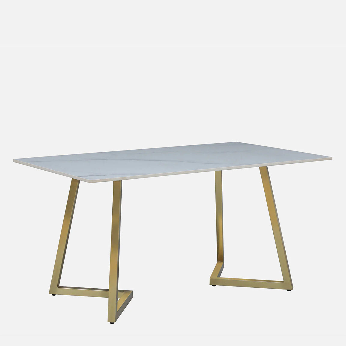 Metallic 6 Seater Dining Table with White Porcelain Top - alternate view 2