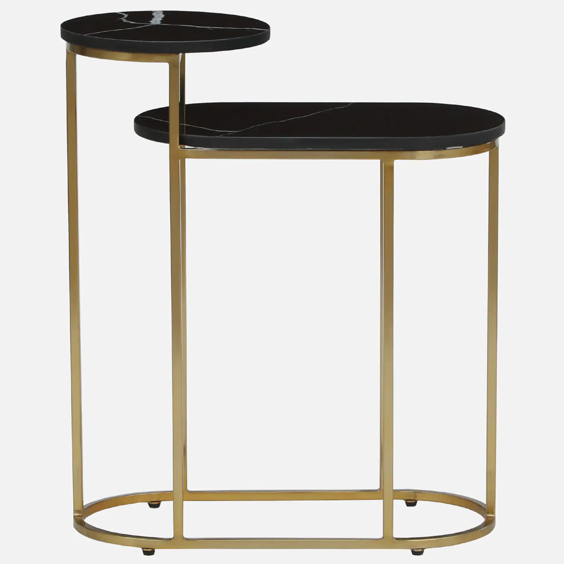 Metallic Golden Electroplated and Black Porcelian Top - front view