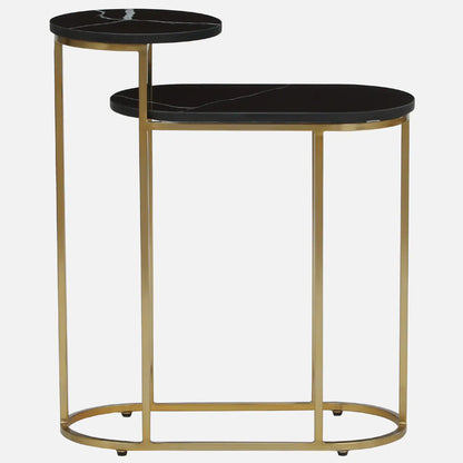 Metallic Golden Electroplated and Black Porcelian Top - front view