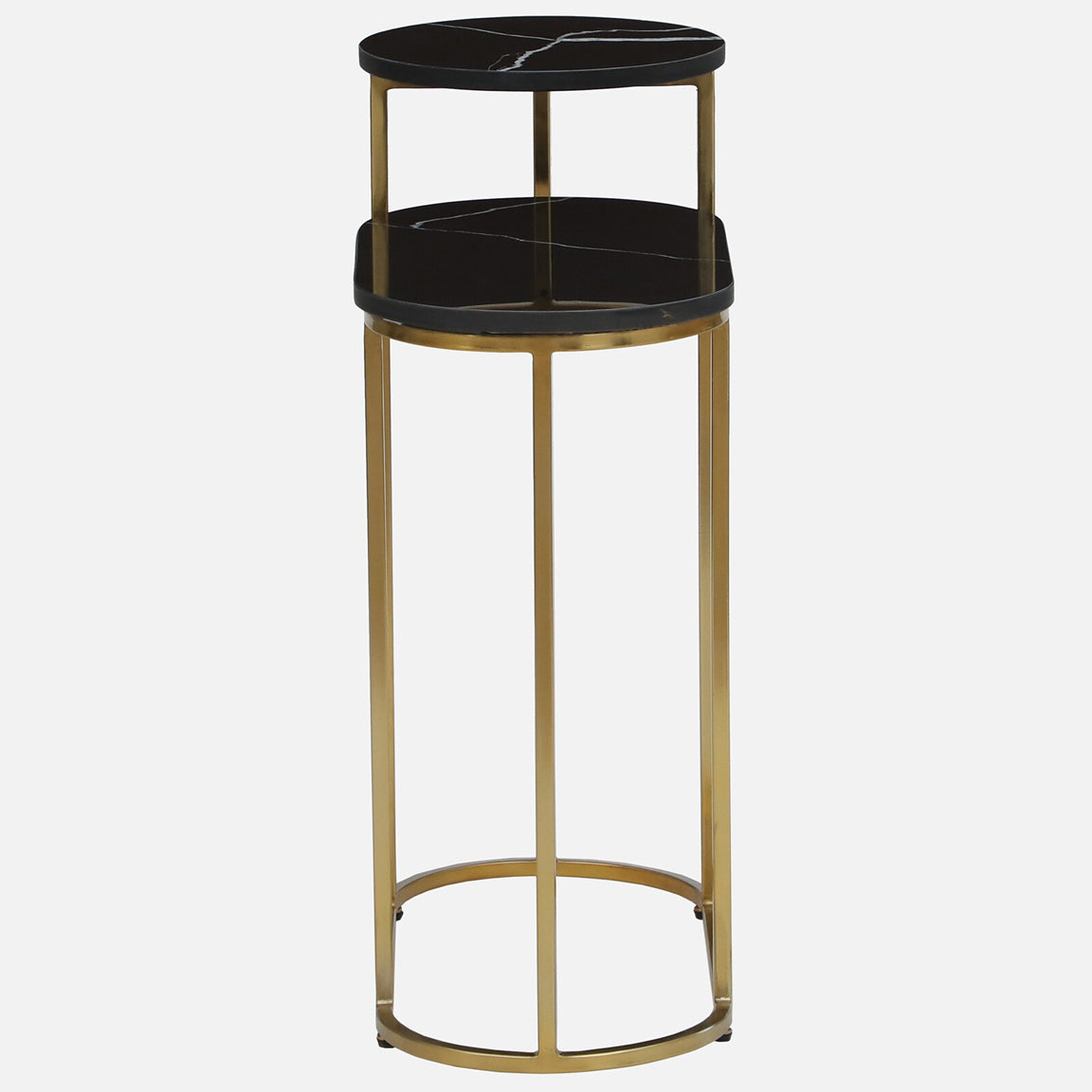 Metallic Golden Electroplated and Black Porcelian Top - side view