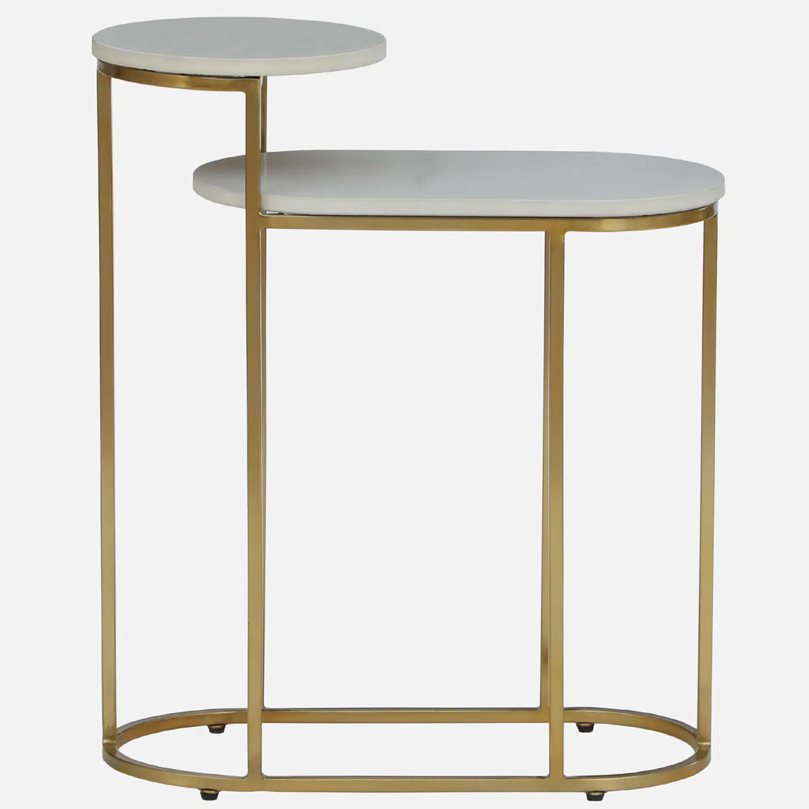 Metallic Golden Electroplated and White Porcelian Top - front view