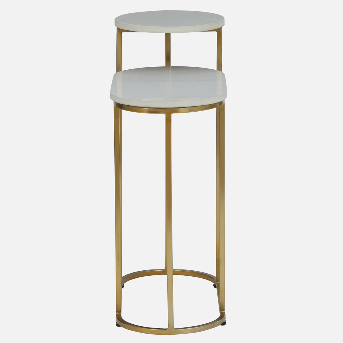 Metallic Golden Electroplated and White Porcelian Top - side view