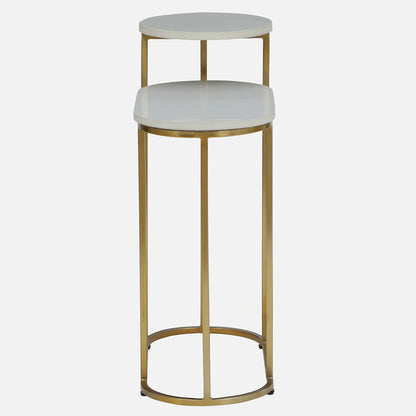 Metallic Golden Electroplated and White Porcelian Top - side view