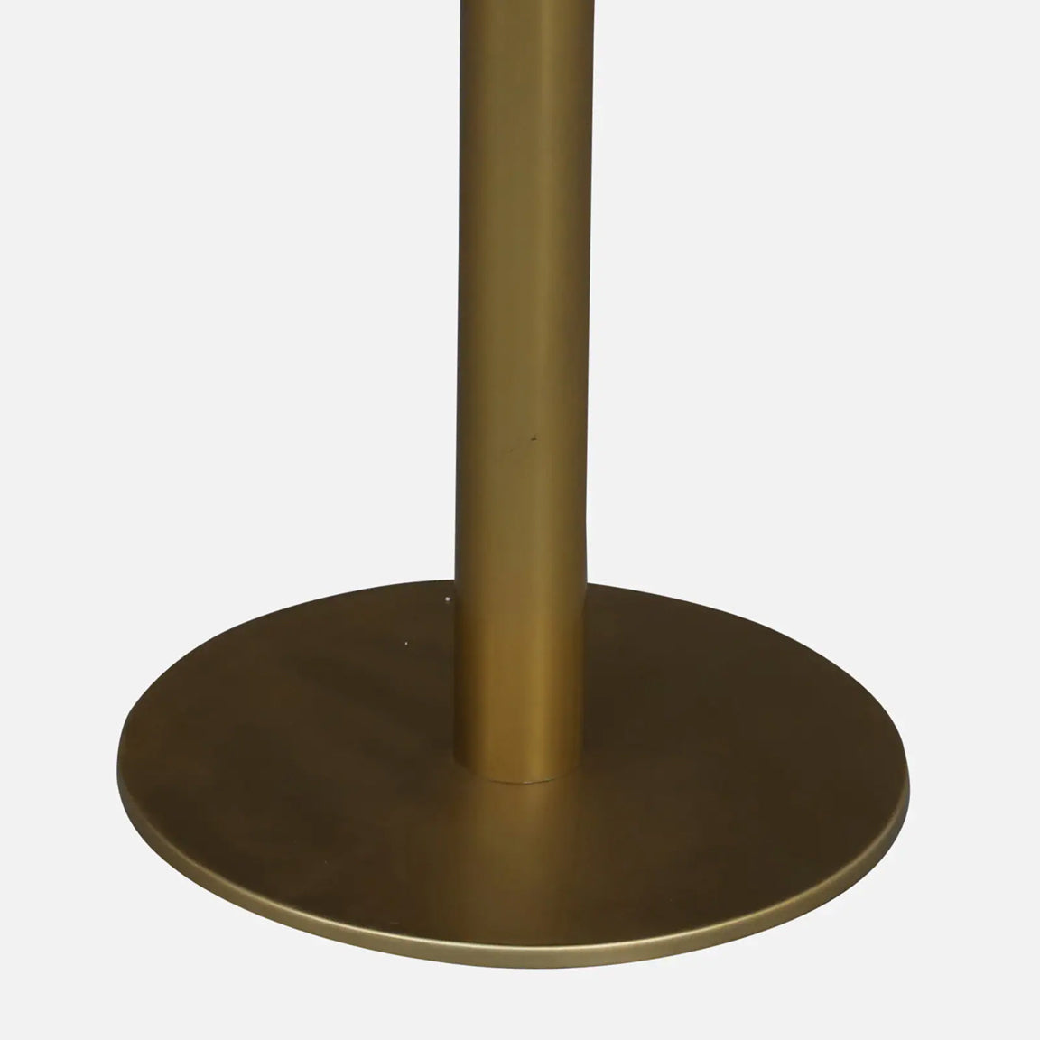 Metallic Round 4 Seater Dining Table with White Porcelain Top - detail view