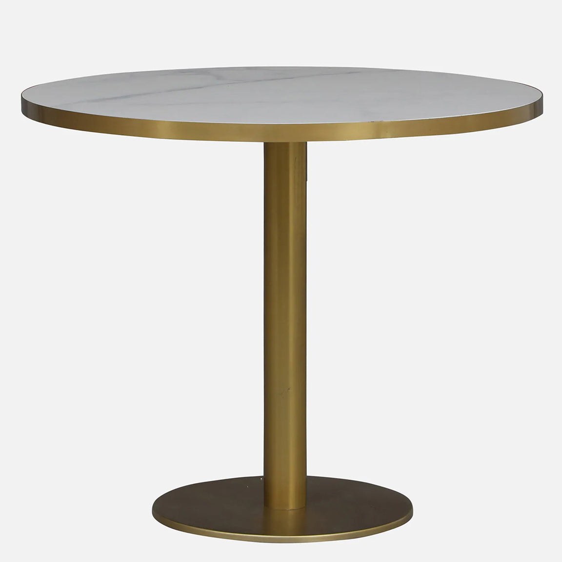 Metallic Round 4 Seater Dining Table with White Porcelain Top - alternate view 2