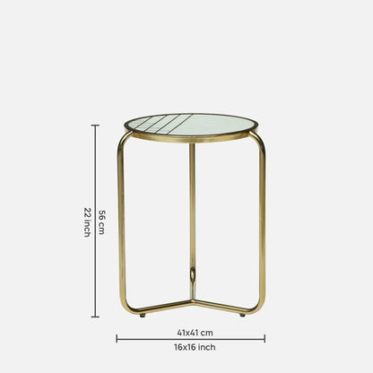Metallic Set of 2 Side Table with Marble Top Brass Inlay and Golden Electroplating - large table dimensions