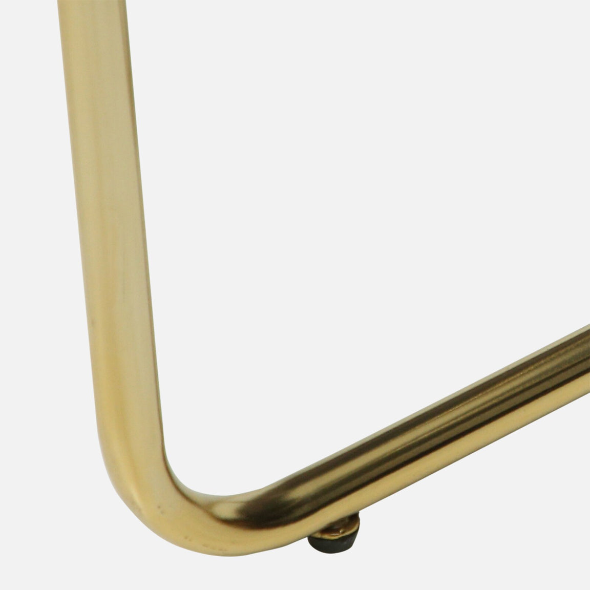 Metallic Set of 2 Side Table with Marble Top Brass Inlay and Golden Electroplating - detail view