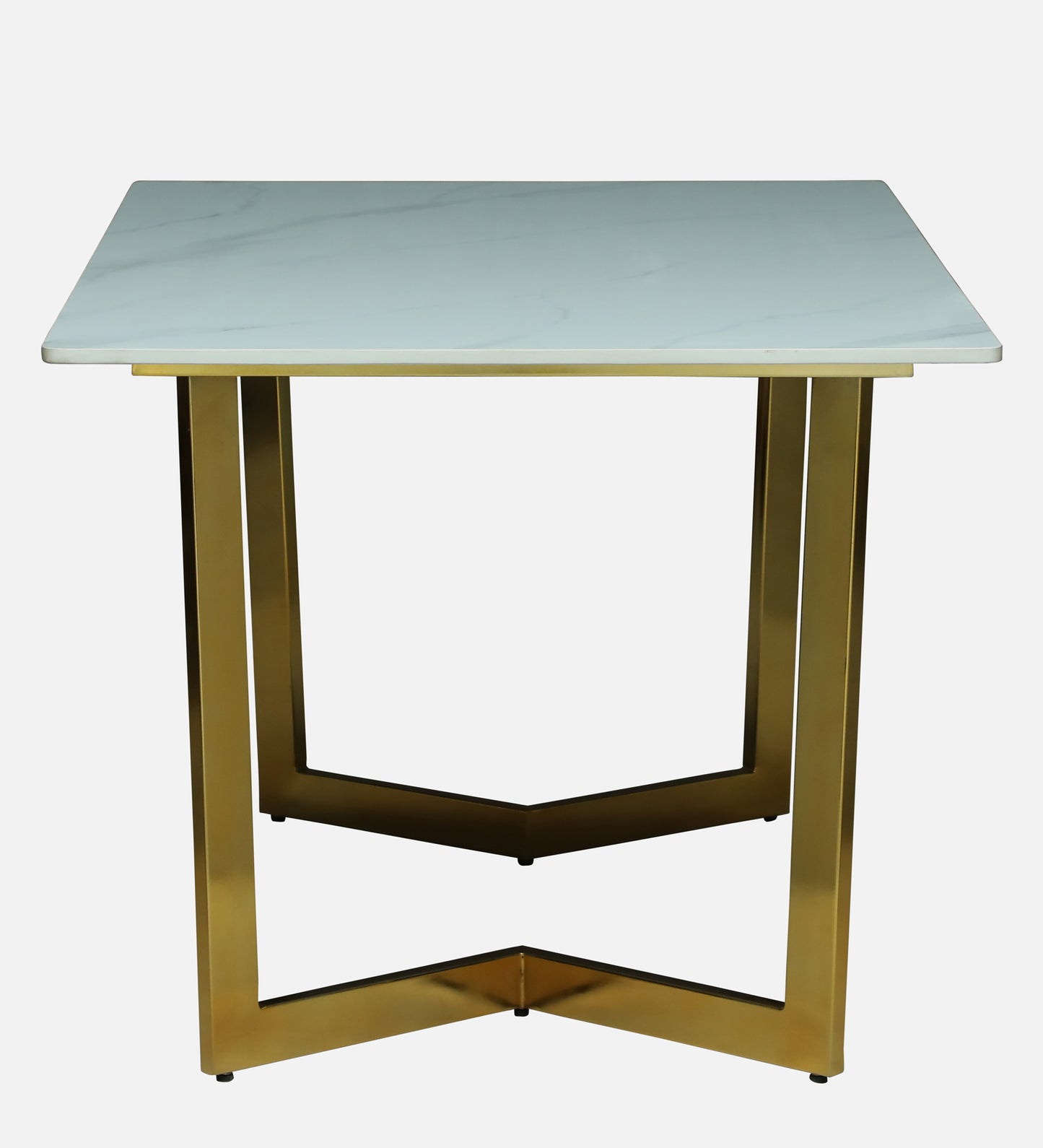 Avila 4 Seater Metallic Dining Set in Glossy Gold and Off-White Velvet Chair - Rsk 4662