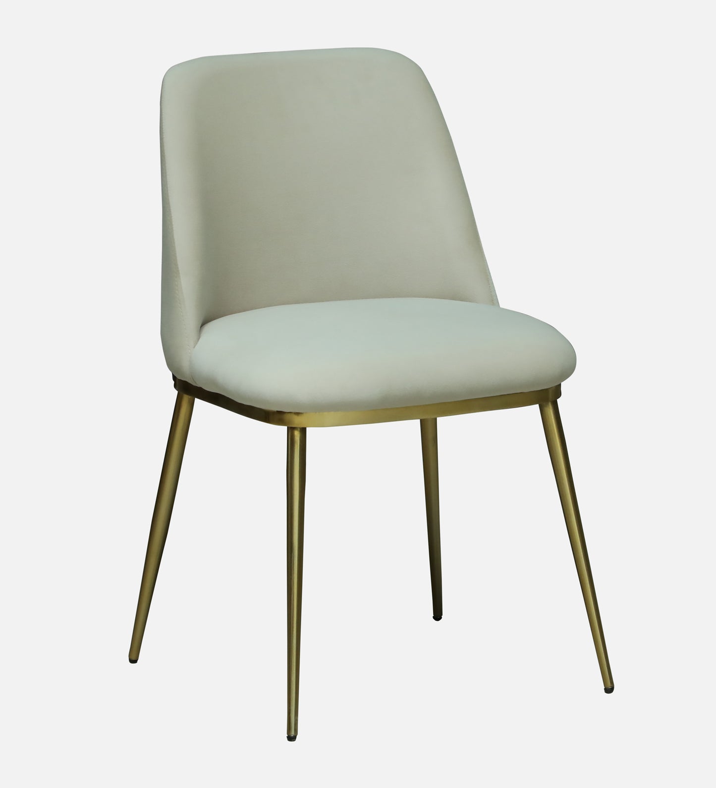 Avila 4 Seater Metallic Dining Set in Glossy Gold and Off-White Velvet Chair - Rsk 4667