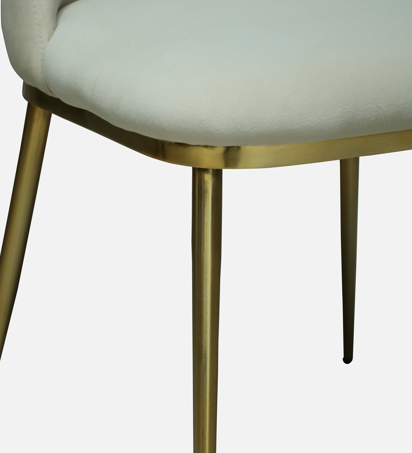 Avila 4 Seater Metallic Dining Set in Glossy Gold and Off-White Velvet Chair - Rsk 4669