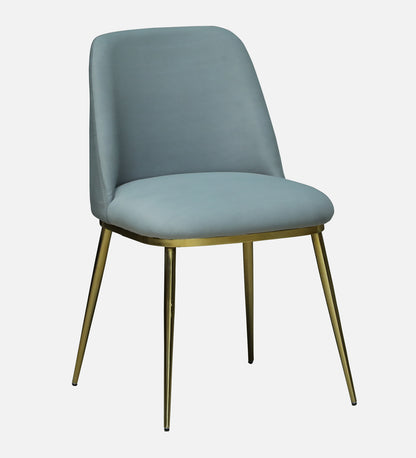 Avila 6 Seater Metallic Dining Set in Glossy Gold and Grey Velvet Chair - Rsk 4674