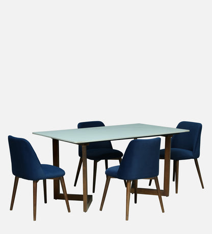 Avila 4 Seater Wooden Dining Set with Blue Chair - Rsk 4687