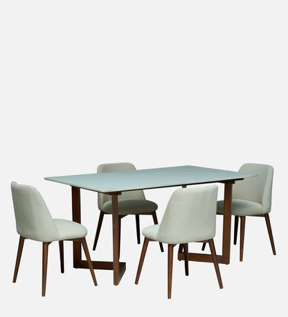 Avila 4 Seater Wooden Dining Set with Off-White Chair - Rsk 4691