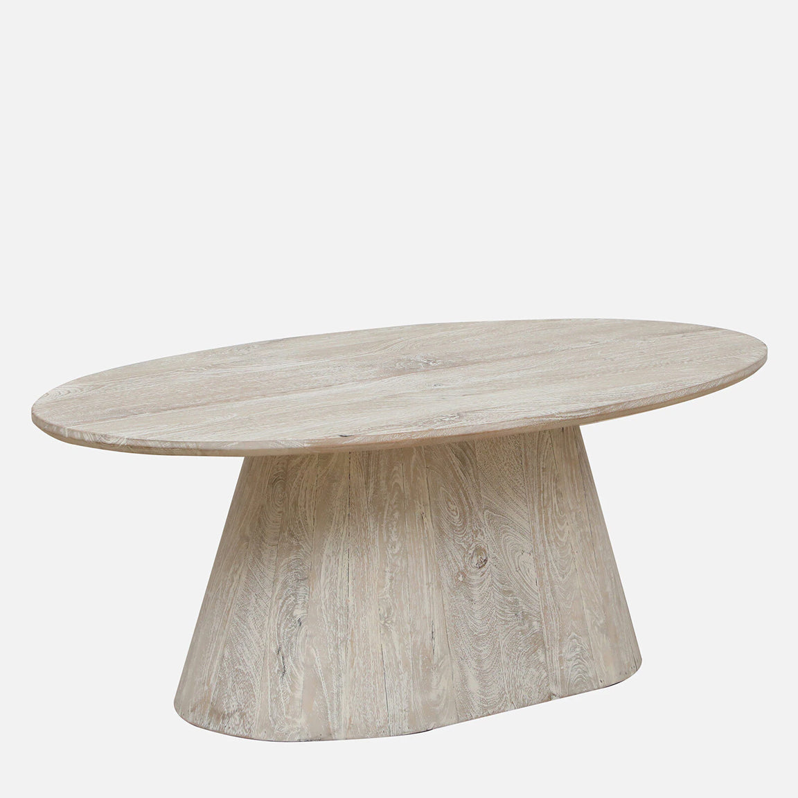 Sandblasted Mango Wood Coffee Table in Whitewash Finish