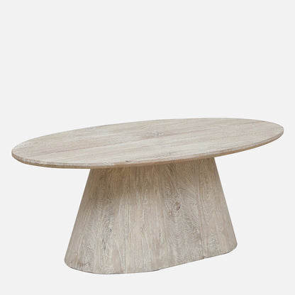 Sandblasted Mango Wood Coffee Table in Whitewash Finish