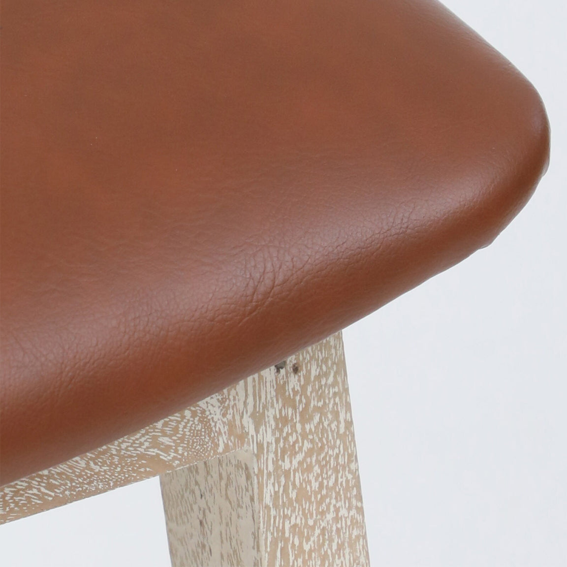 Megan Wooden Bar Chair - Solid Wood Bar Chair With Whitewash Finish And Cane Backrest B View